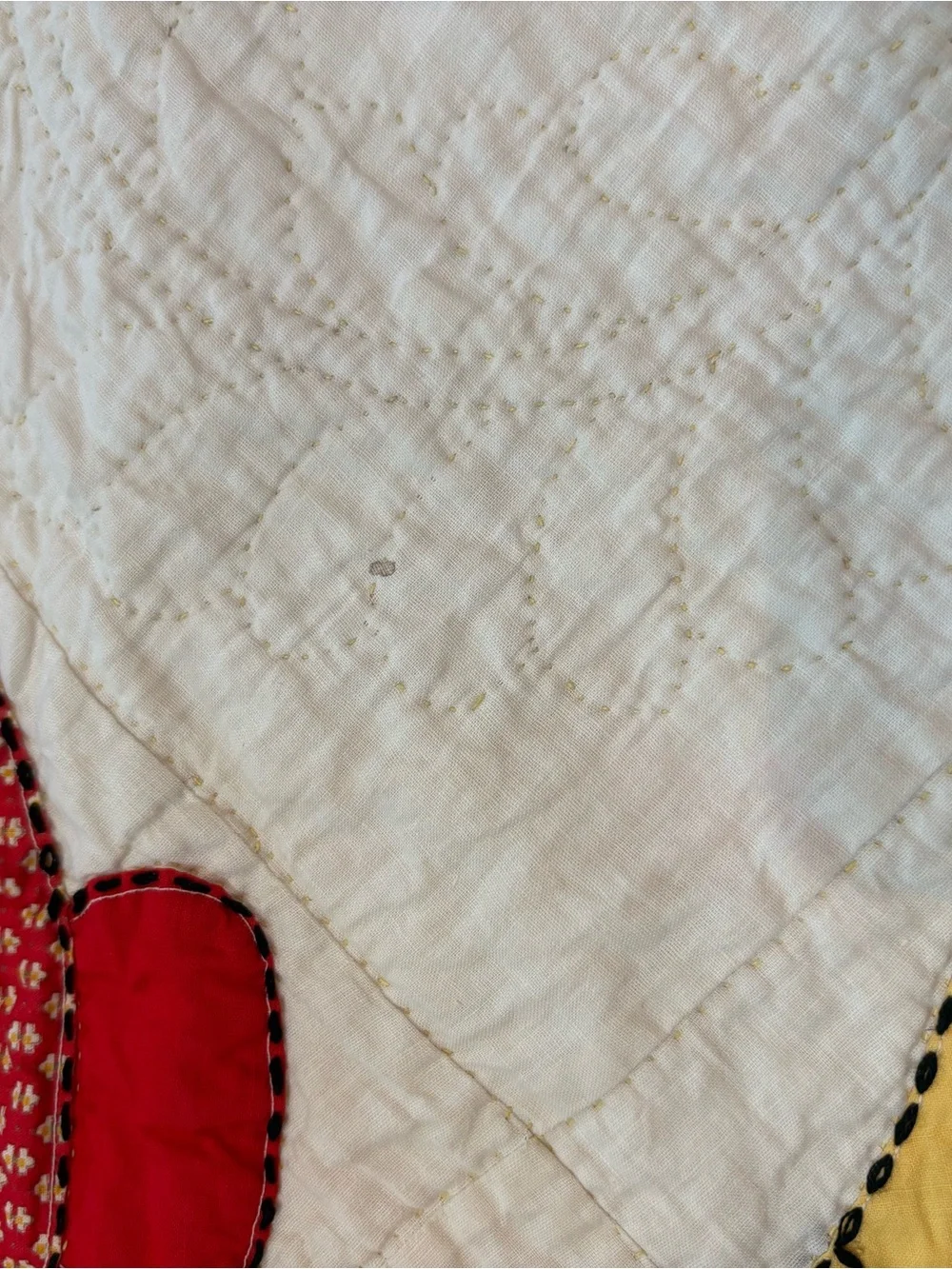 Vintage Sunbonnet Sue Applique Quilt - Multicolor on White